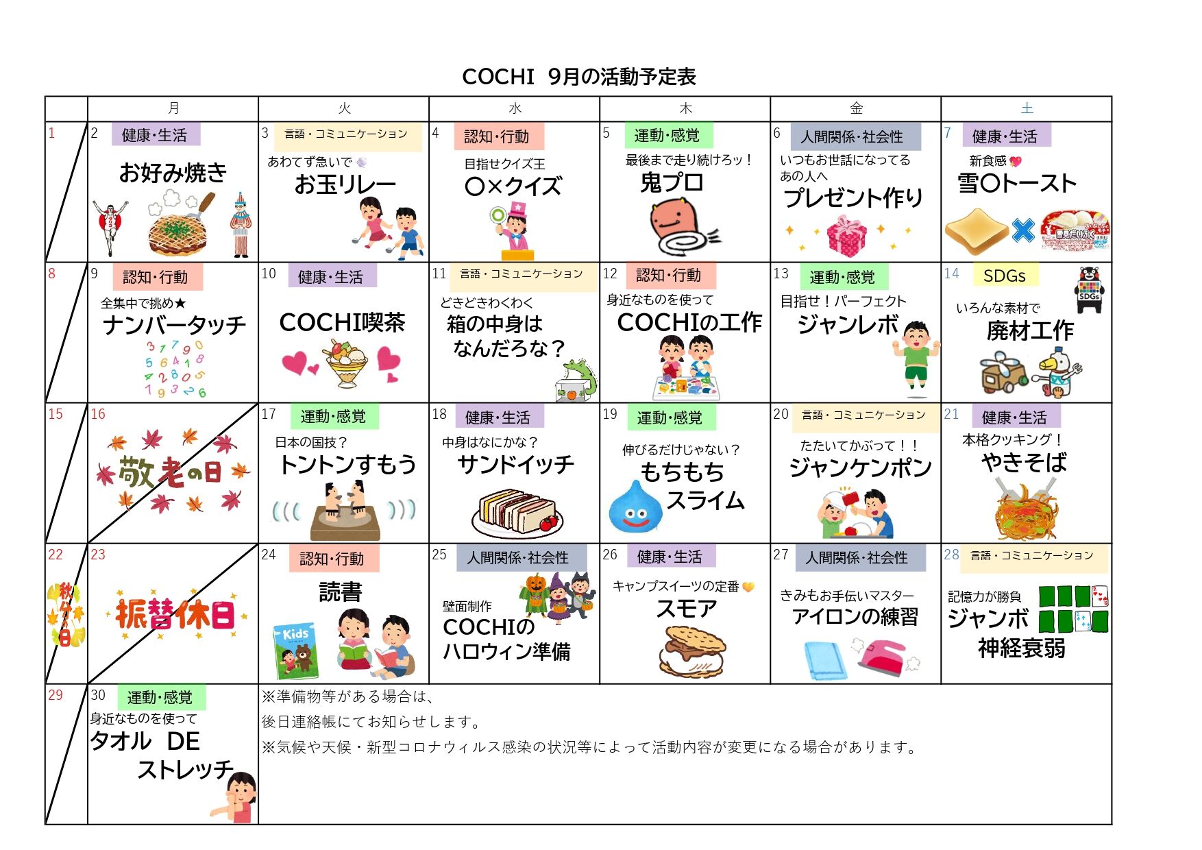 活動表（COCHI）202409