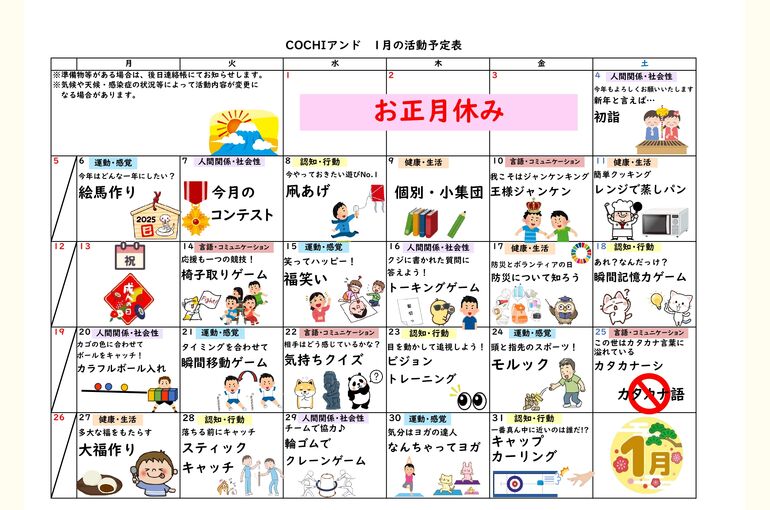 COCHIアンド活動表2025.01