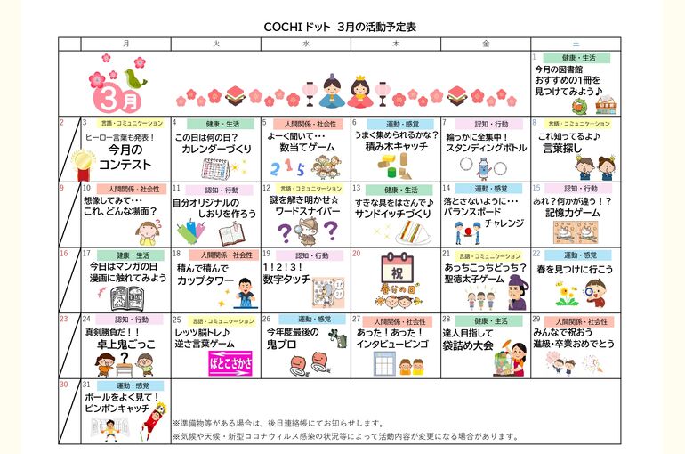 活動表（COCHIドット）2025.03