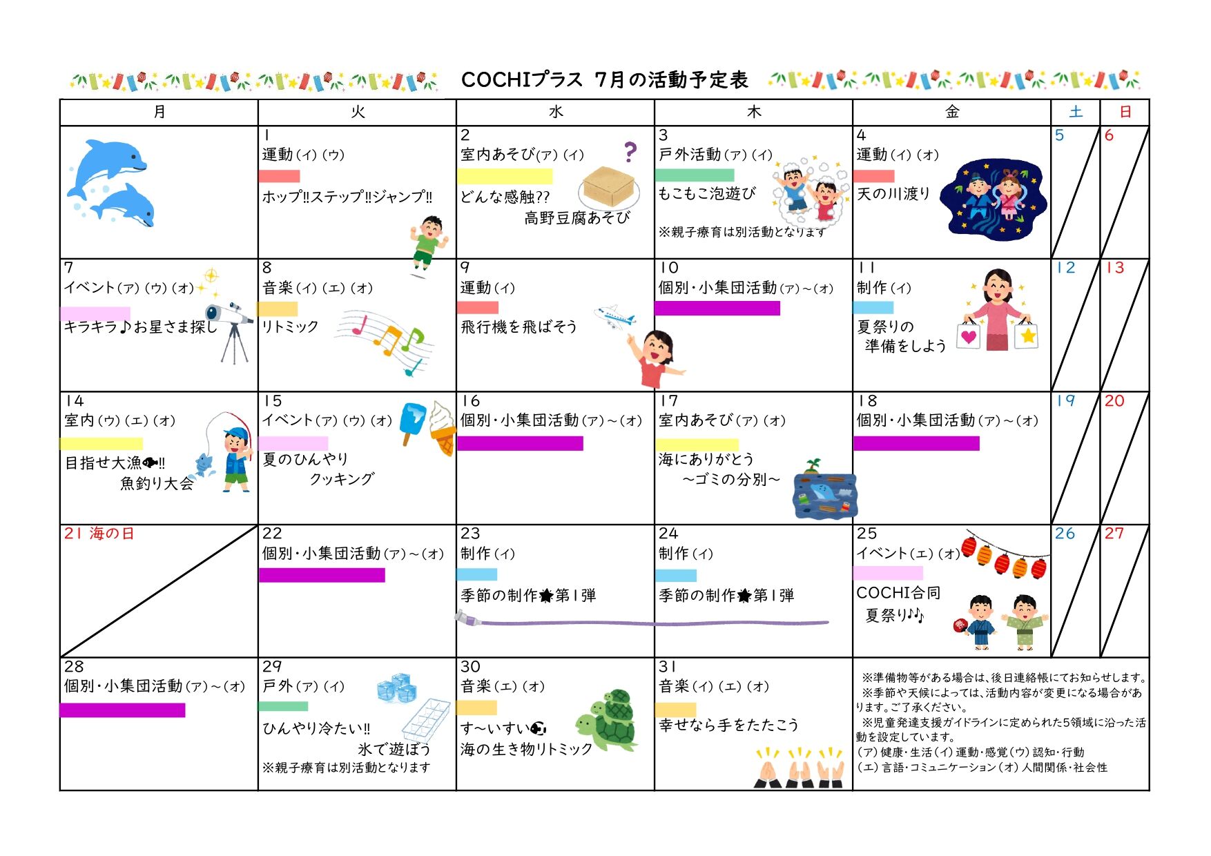 活動予定表（COCHIプラス）2025.07
