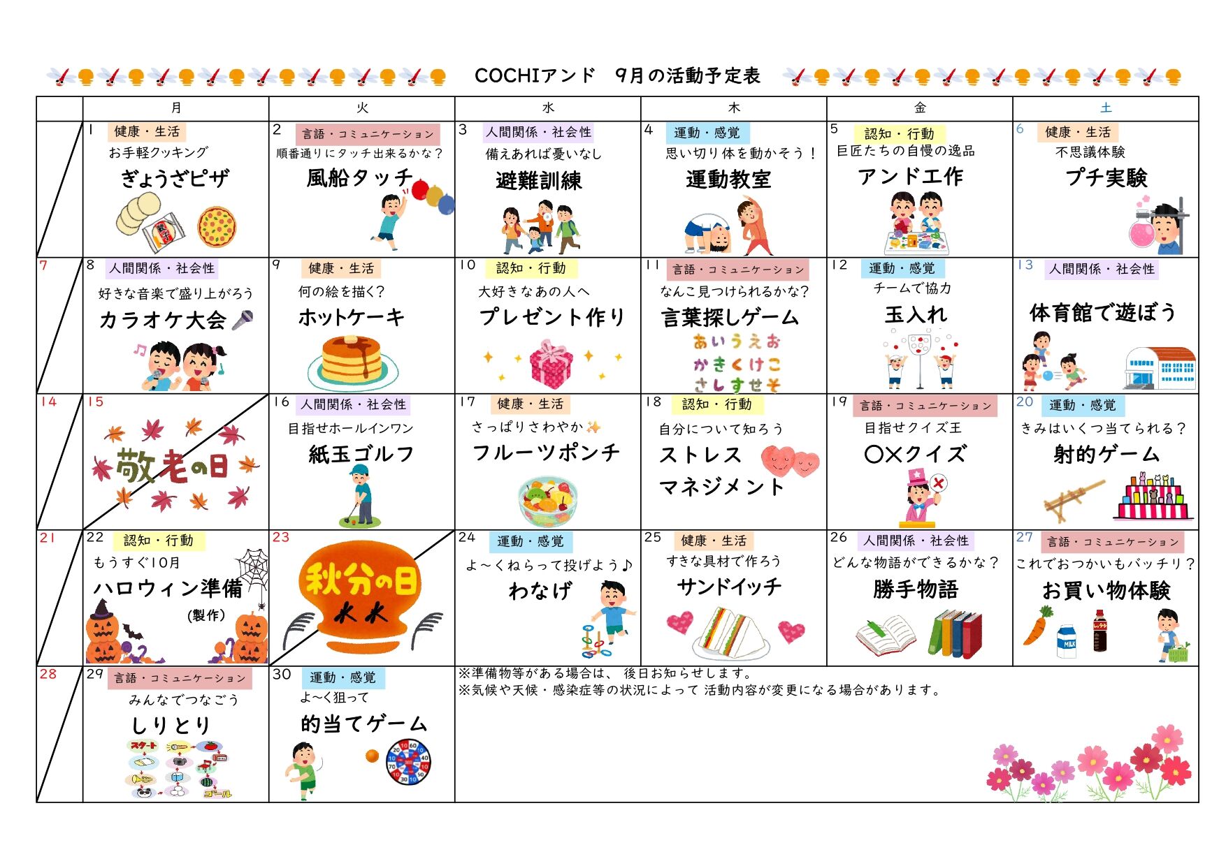 活動予定表（COCHIアンド）202509