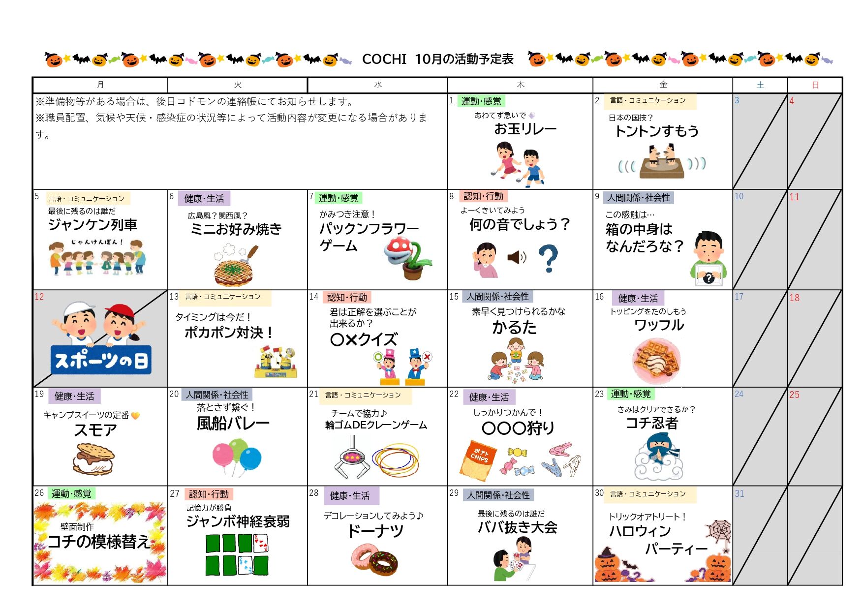 活動予定表（COCHI）202610